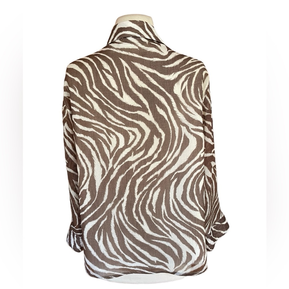 Alfred Dunner Animal Print Button Down Shirt - Picture 5 of 6